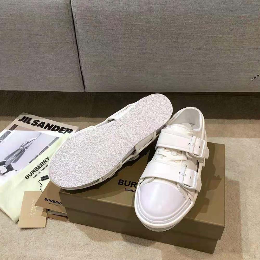 Burberry Women Cotton and Leather Webb Sneakers-White - image 7