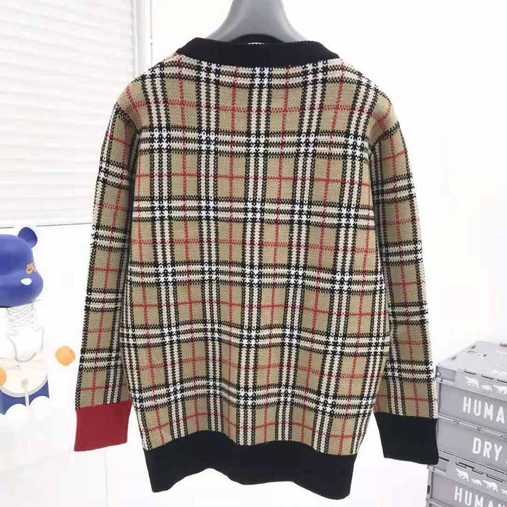 Burberry Women Logo Check Wool Cotton Jacquard Sweater - image 4