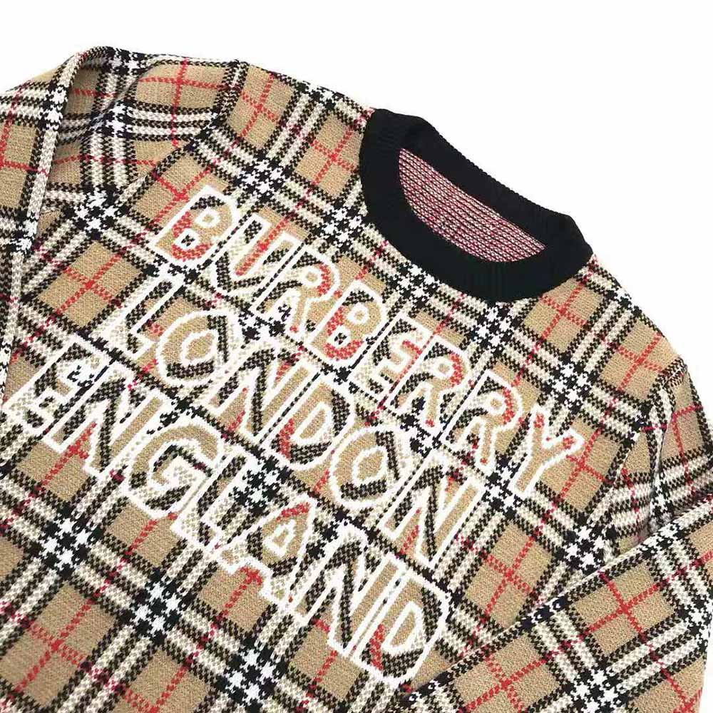Burberry Women Logo Check Wool Cotton Jacquard Sweater - image 5