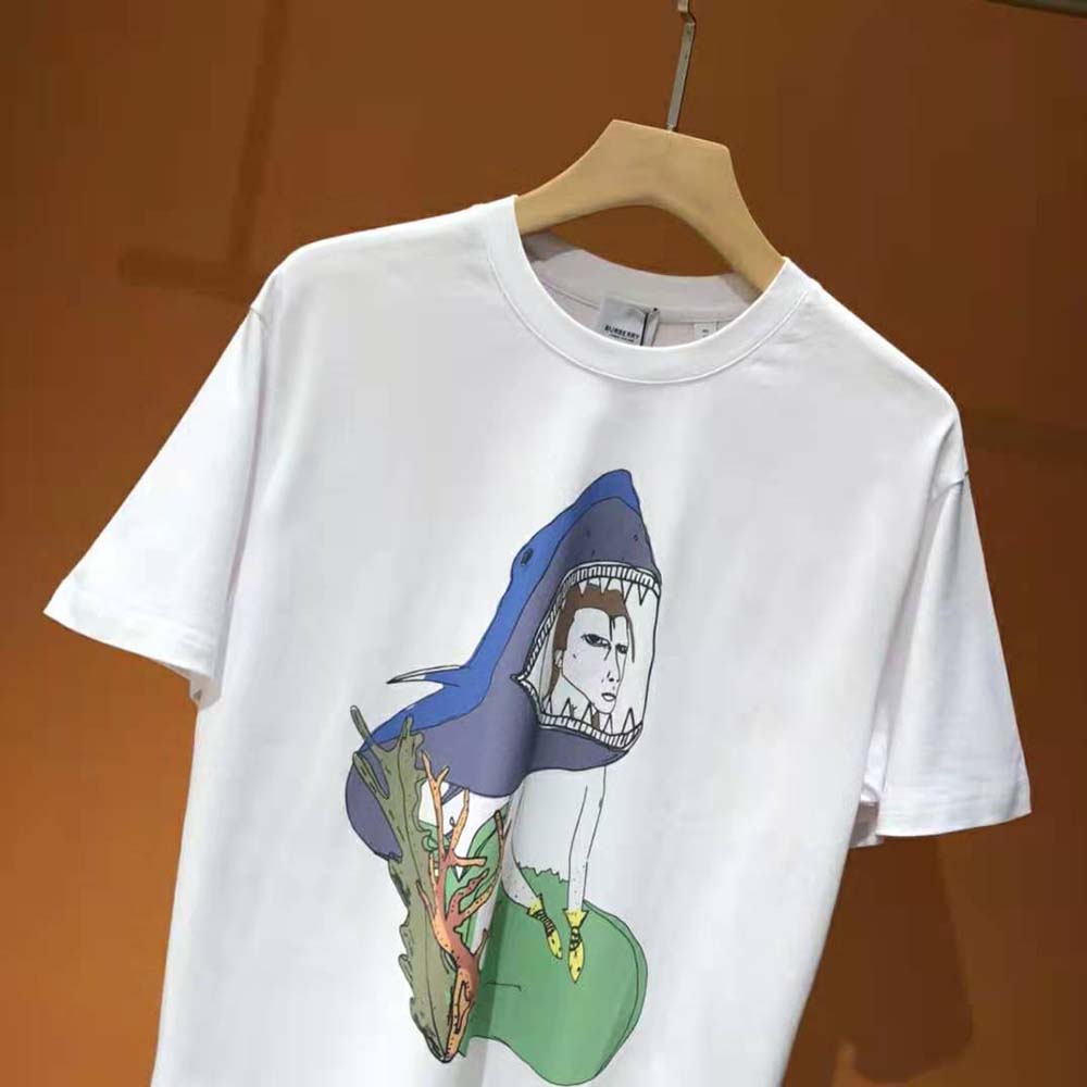 Burberry Men Marine Sketch Print Cotton Oversized T-shirt - image 4