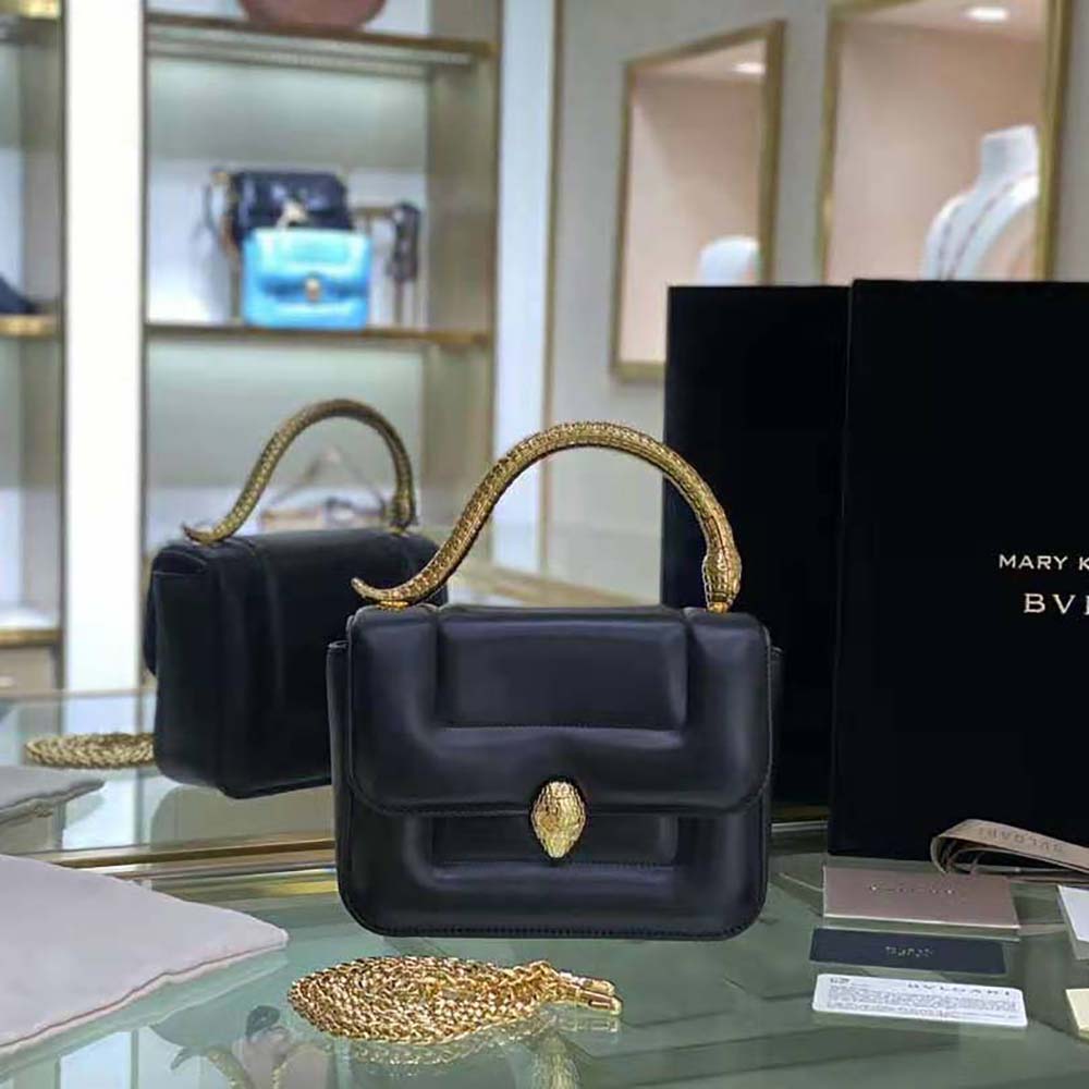Close-up of gold-tone hardware on Bvlgari Women Mary Katrantzou X Bvlgari bag