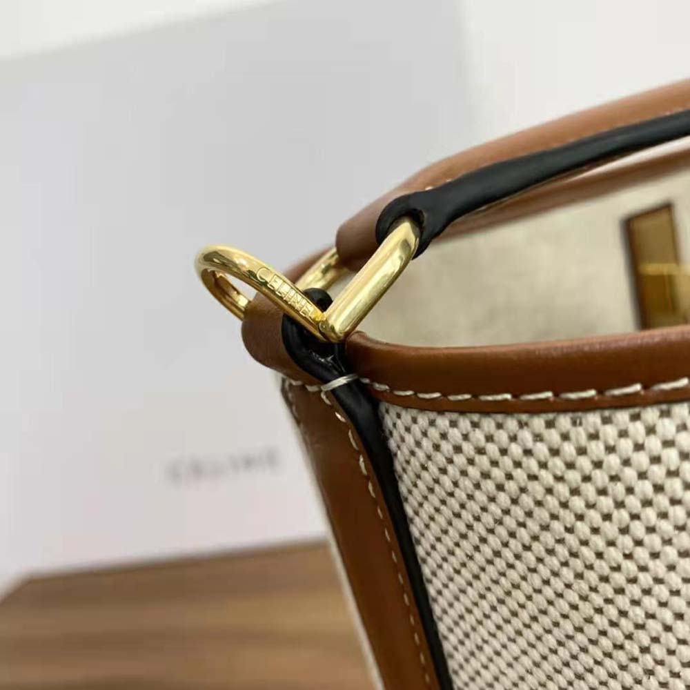 Celine Women Bucket 16 Bag in Textile and Calfskin - image 10