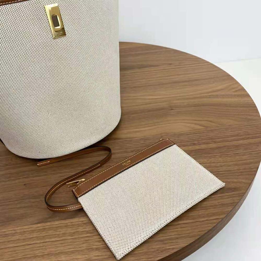 Celine Women Bucket 16 Bag in Textile and Calfskin - image 7