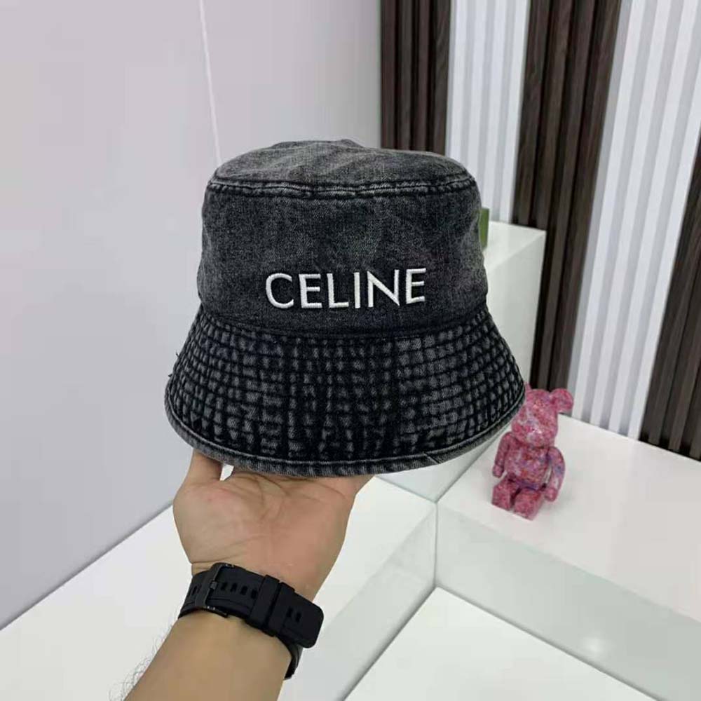 Celine Women Bucket Hat in Denim-Black - image 5