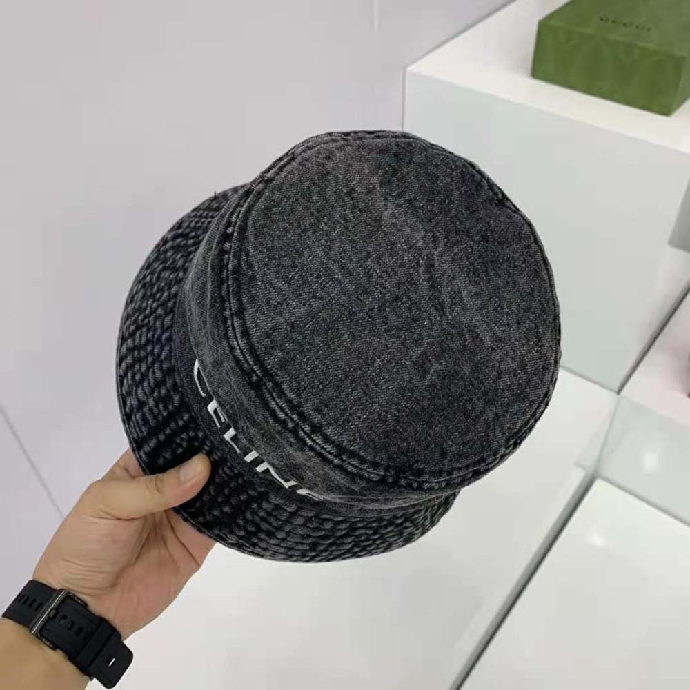 Celine Women Bucket Hat in Denim-Black - image 7