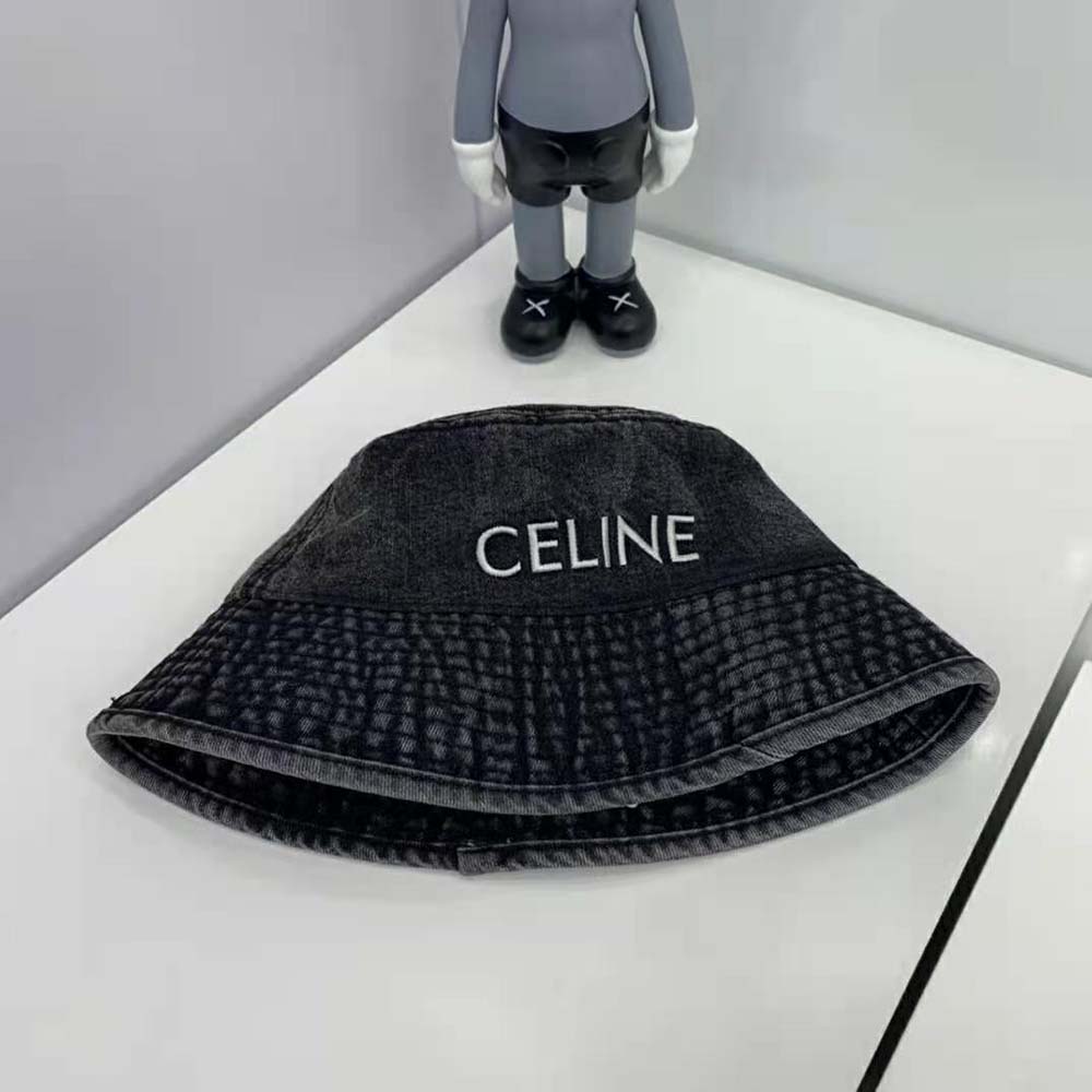 Celine Women Bucket Hat in Denim-Black - image 8