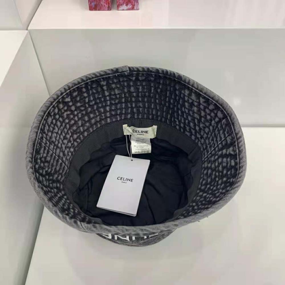Celine Women Bucket Hat in Denim-Black - image 9