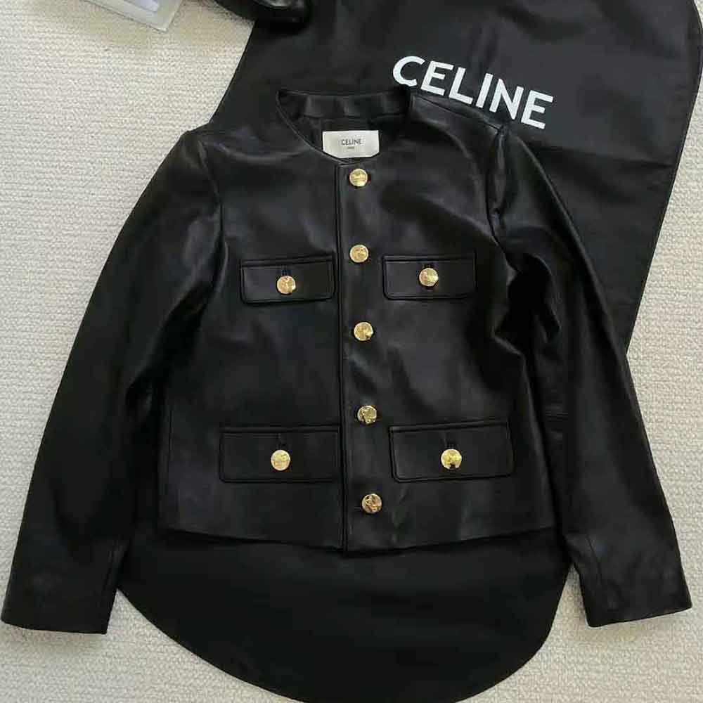 Side angle showing tailored silhouette of Celine Women Chasseur Jacket
