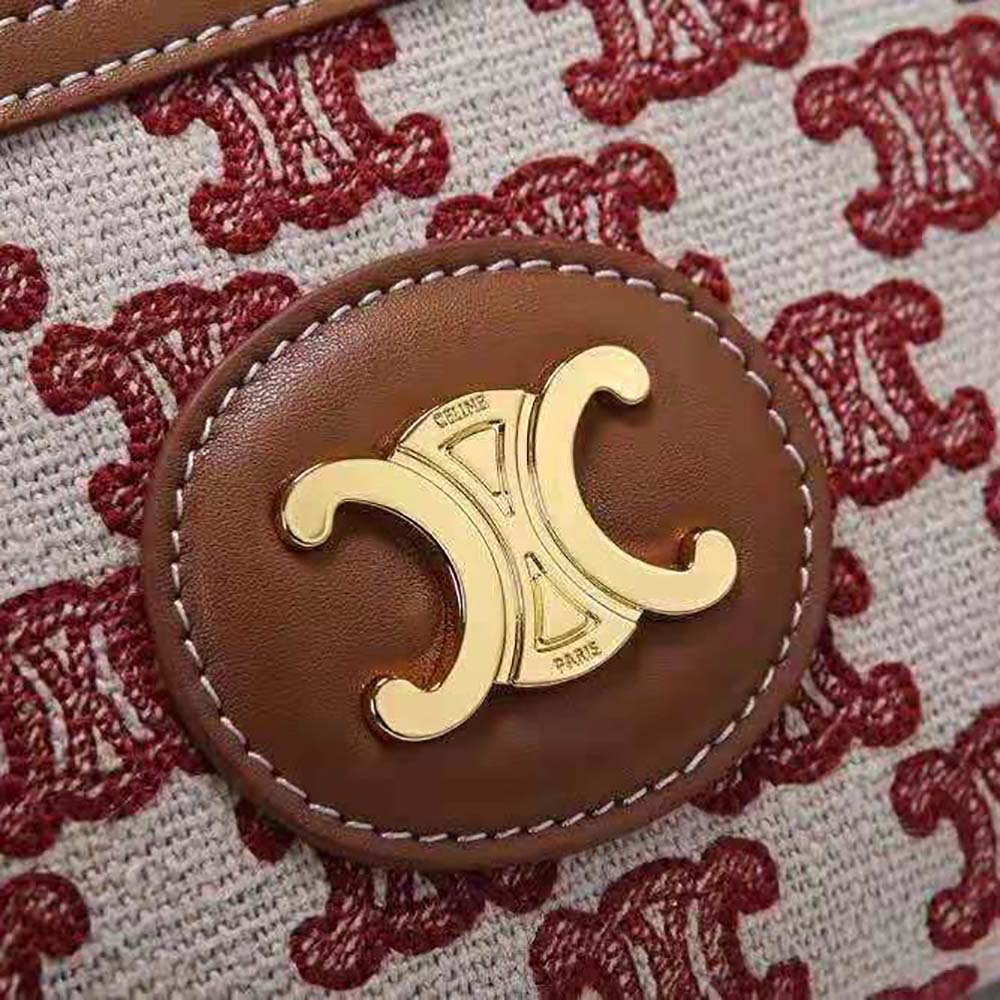 Celine Women Clutch on Chain in Textile with Triomphe Embroidery - image 10