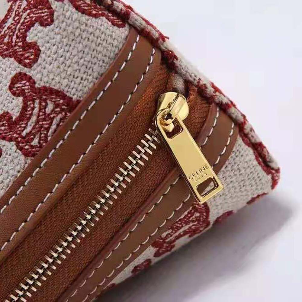 Celine Women Clutch on Chain in Textile with Triomphe Embroidery - image 7