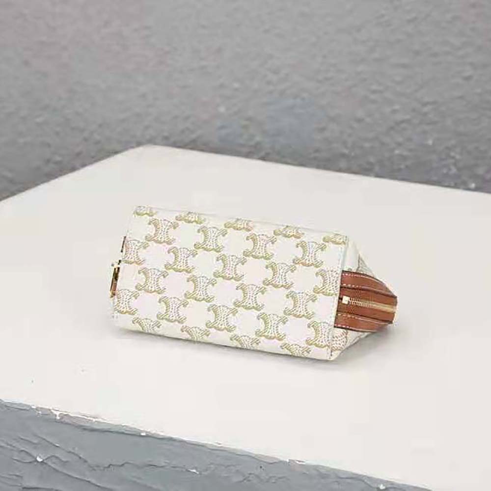 Celine Women Clutch with Chain in Triomphe Canvas and Lambskin - image 6