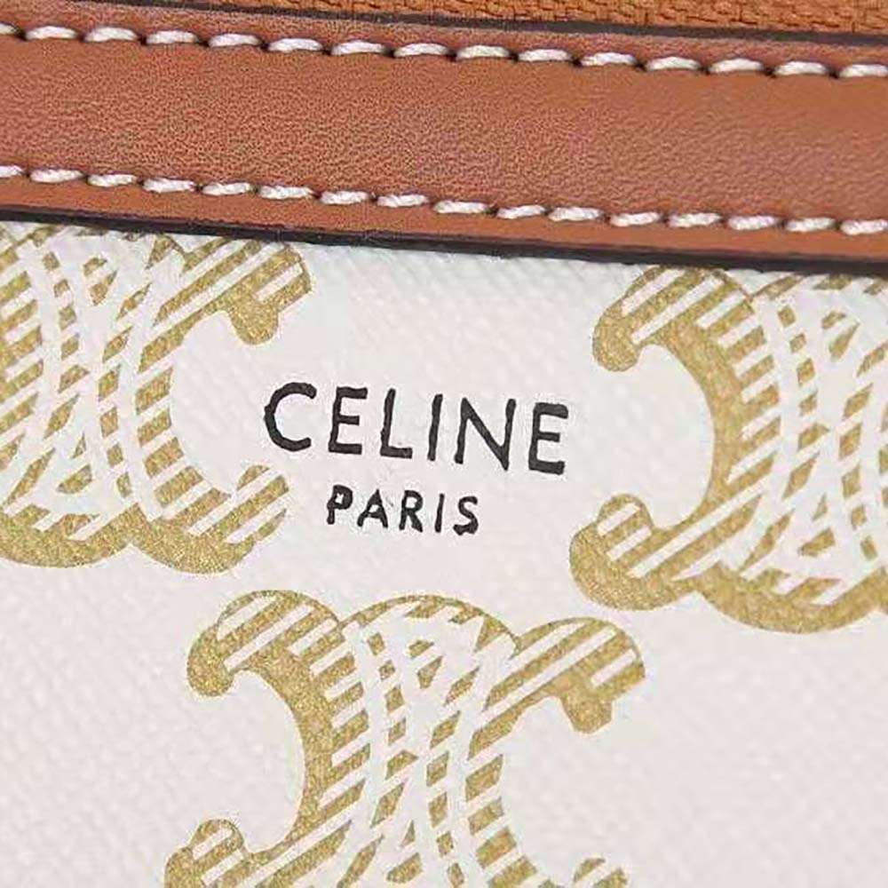 Celine Women Clutch with Chain in Triomphe Canvas and Lambskin - image 10