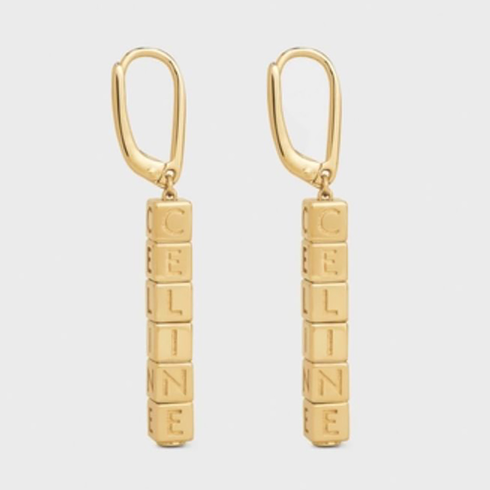 Front view of Celine Women Earrings in Brass with Gold Finish