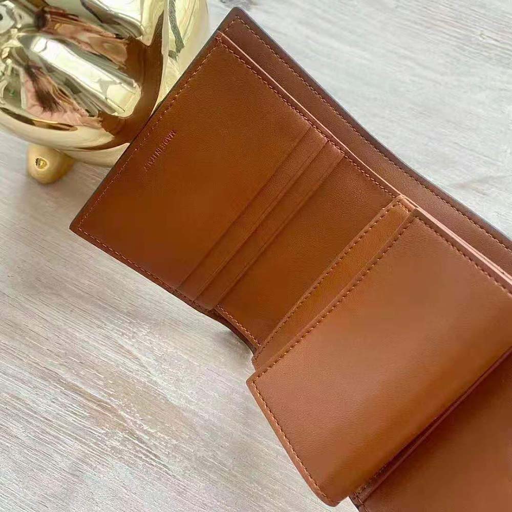 Celine Women Folded Compact Wallet in Triomphe Canvas and Lambskin - image 8