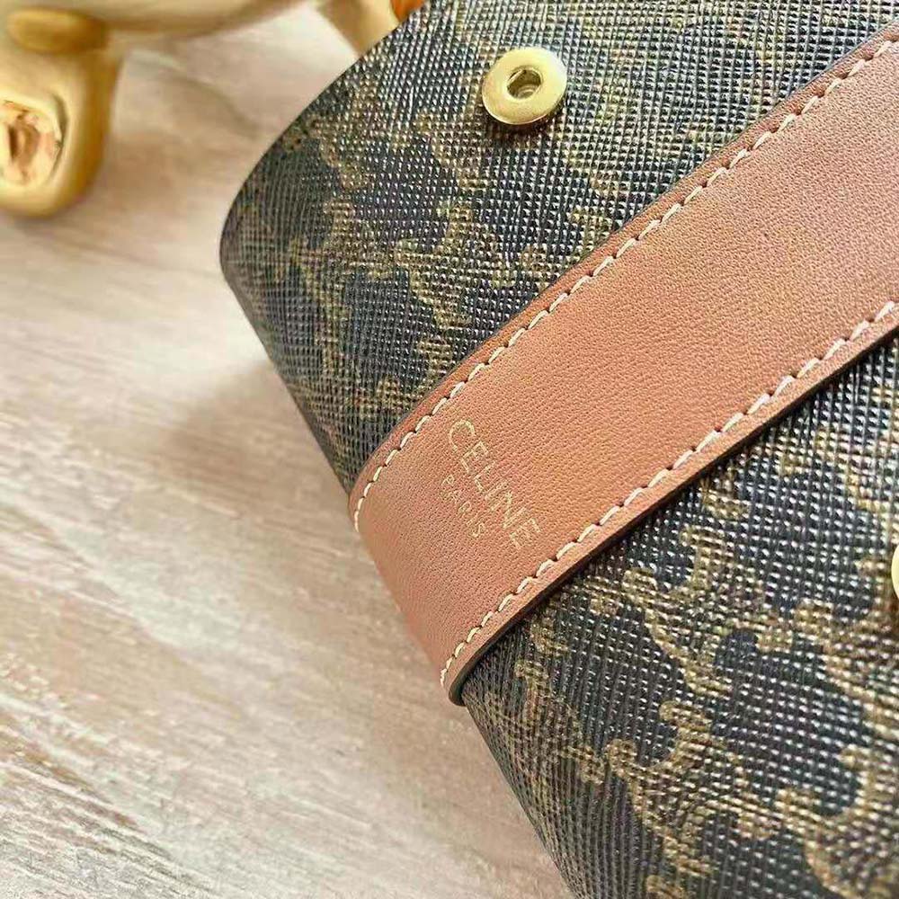 Celine Women Folded Compact Wallet in Triomphe Canvas and Lambskin - image 7