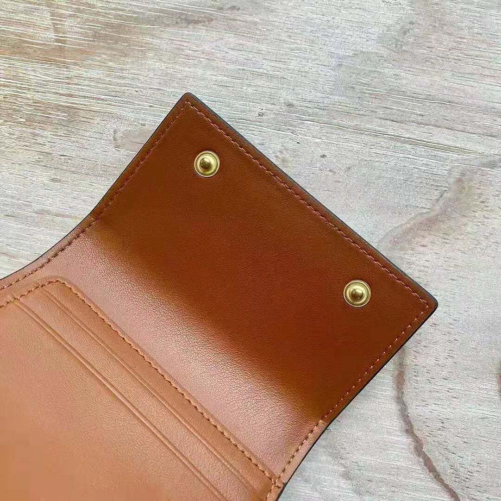 Celine Women Folded Compact Wallet in Triomphe Canvas and Lambskin - image 10