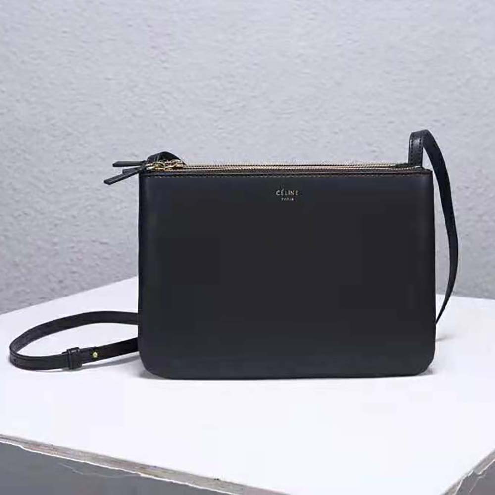 Close-up of gold hardware on Celine Women Large Trio Bag