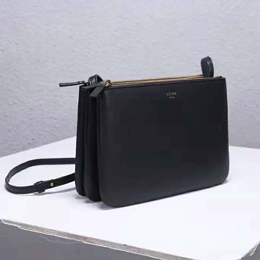 Celine Women Large Trio Bag in Smooth Lambskin-Black - image 4