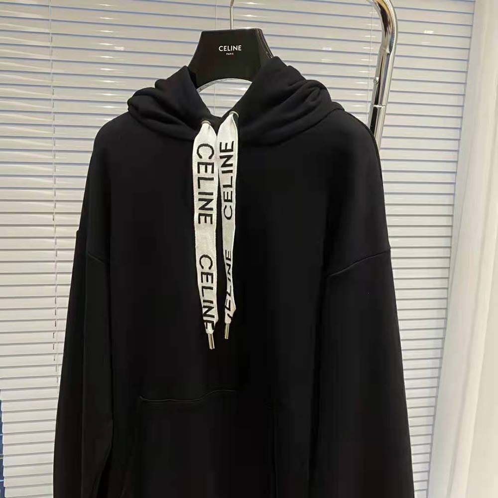 Celine Women Loose Celine Sweatshirt in Cotton Fleece-Black - image 4