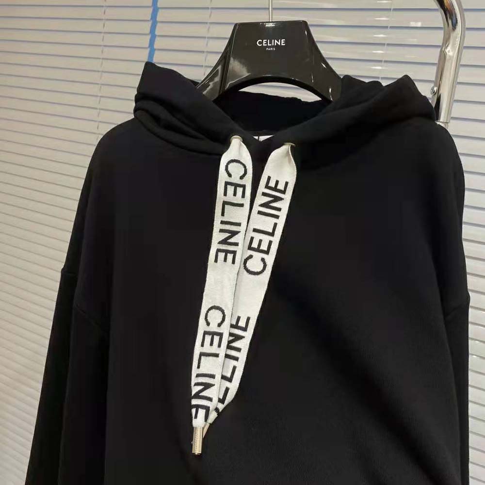 Celine Women Loose Celine Sweatshirt in Cotton Fleece-Black - image 6