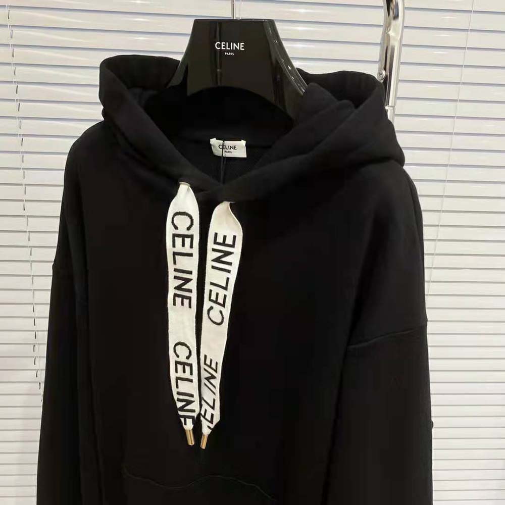 Celine Women Loose Celine Sweatshirt in Cotton Fleece-Black - image 5