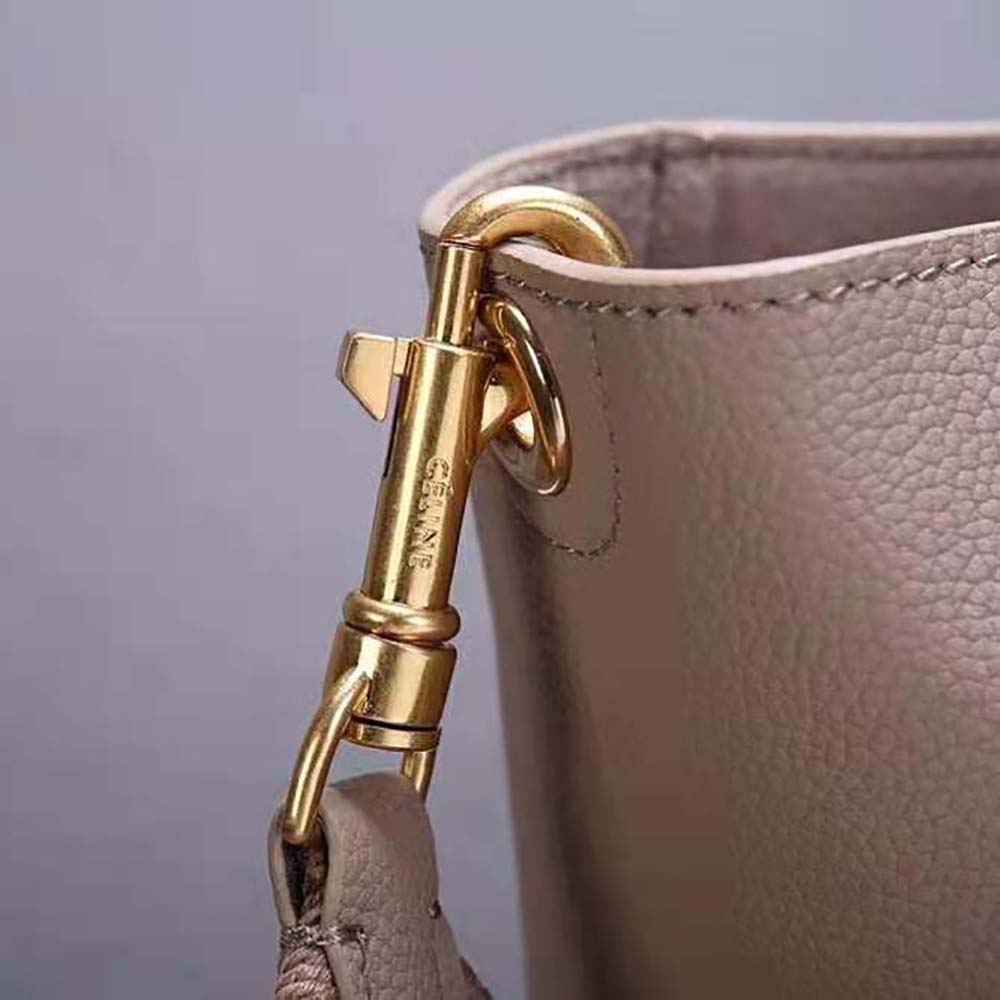 Celine Women Sangle Bucket Bag in Soft Grained Calfskin-Gray - image 9