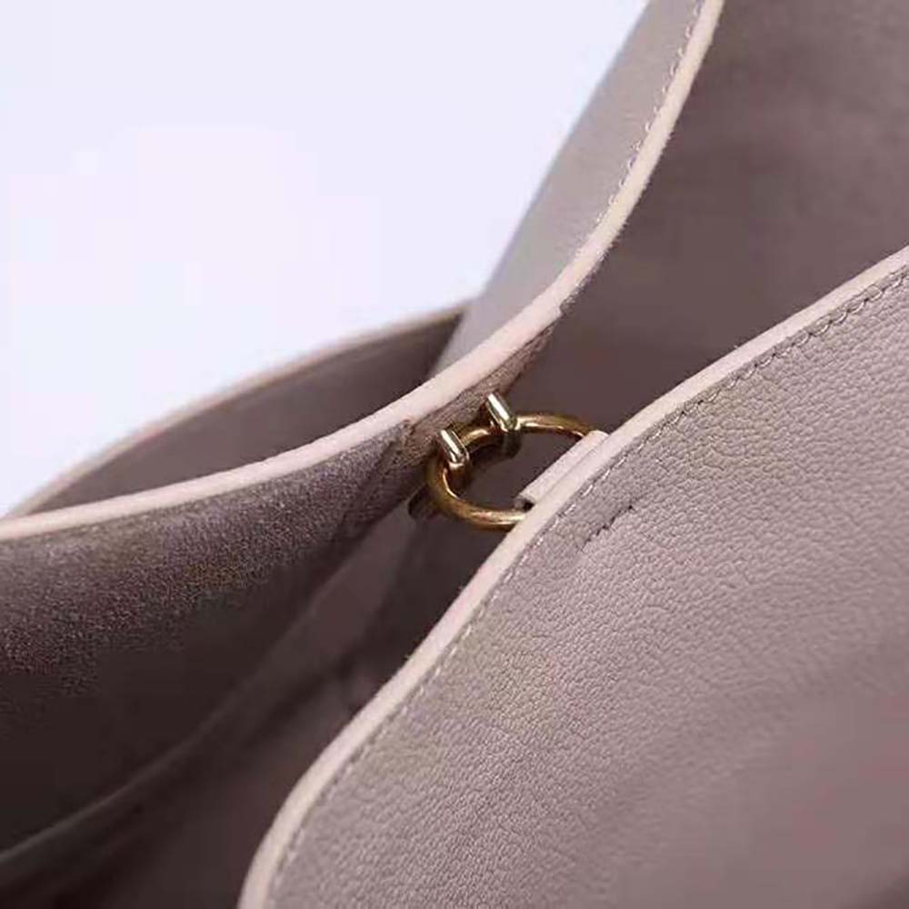 Celine Women Sangle Bucket Bag in Soft Grained Calfskin-Gray - image 7