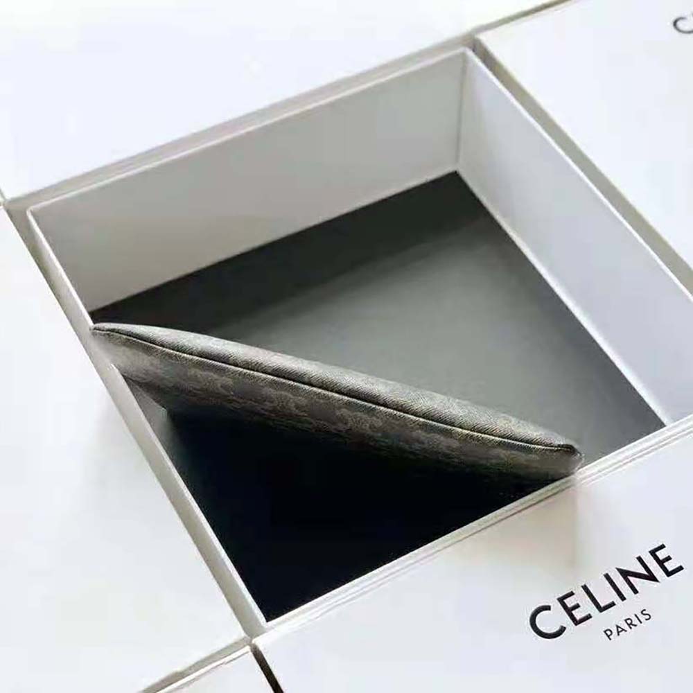 Celine Women Small Pouch in Triomphe Canvas and Lambskin - image 5