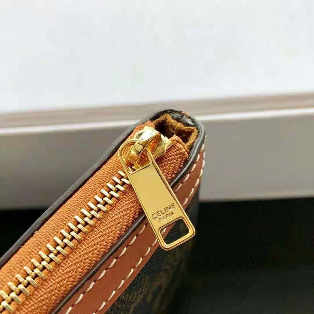 Celine Women Small Pouch in Triomphe Canvas and Lambskin - image 7