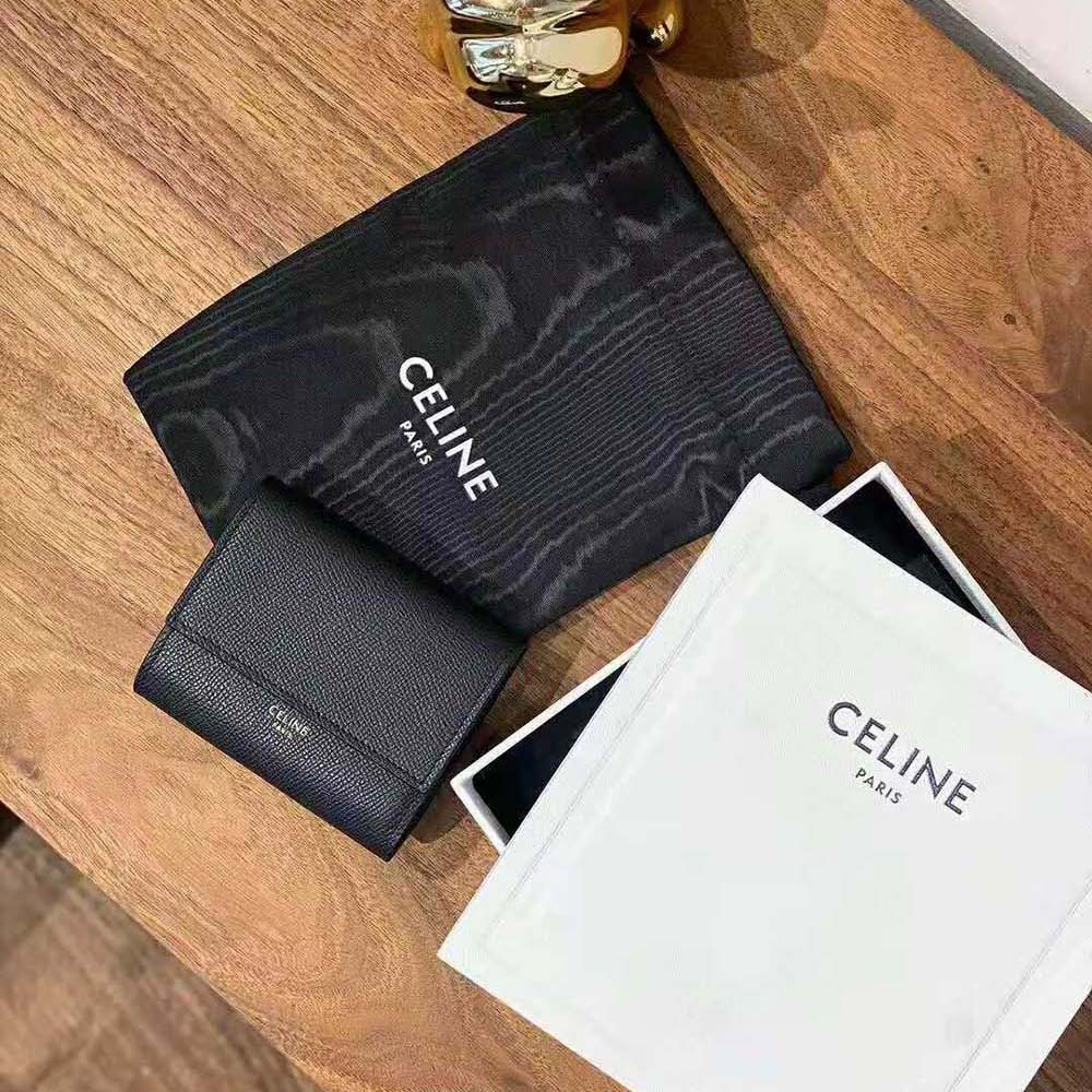 Close-up of gold-tone hardware on Celine Women Small Trifold Wallet