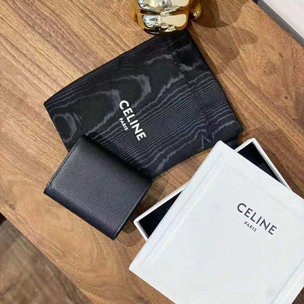 Open interior showing card slots in Celine Women Small Trifold Wallet