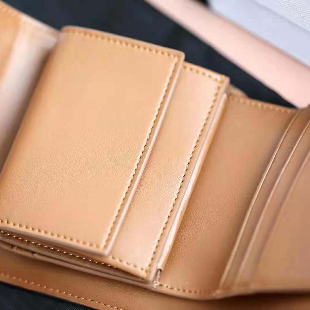 Celine Women Small Triomphe Wallet in Textile and Calfskin-Brown - image 8
