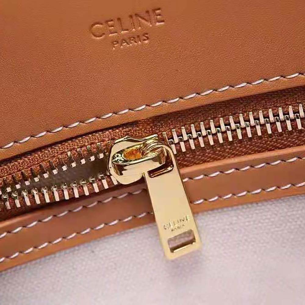 Celine Women Small Vertical Cabas Celine in Canvas with Celine Print and Calfskin - image 9