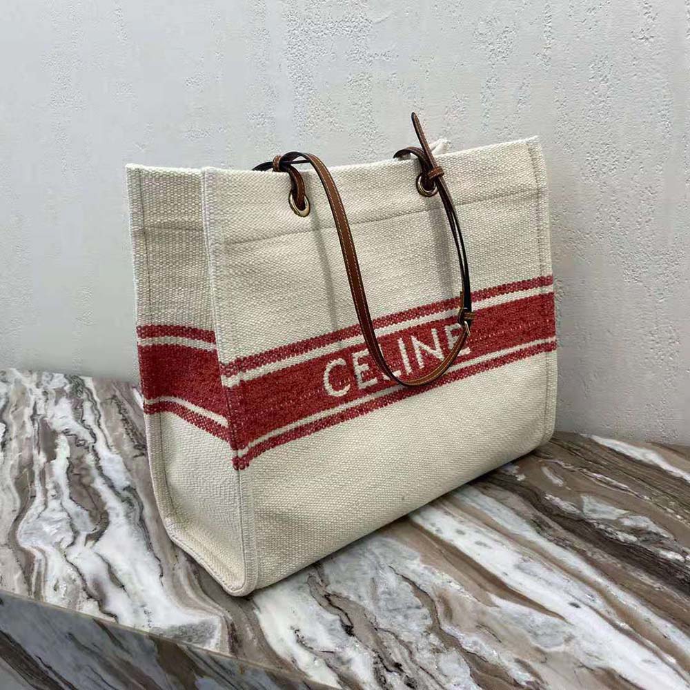 Side angle showing structured silhouette of Celine Women Squared Cabas Celine
