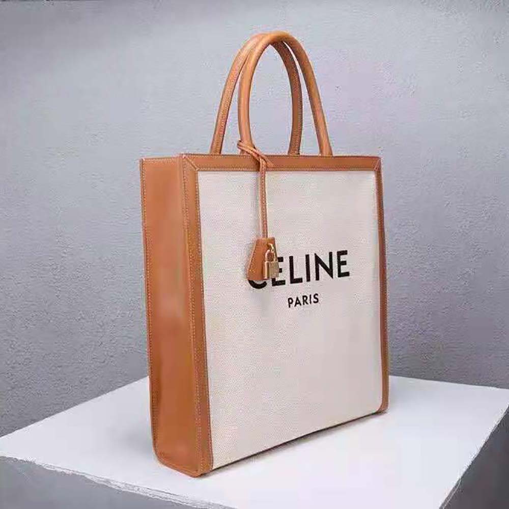 Celine Women Vertical Cabas Celine in Canvas with Celine Print and Calfskin - image 4