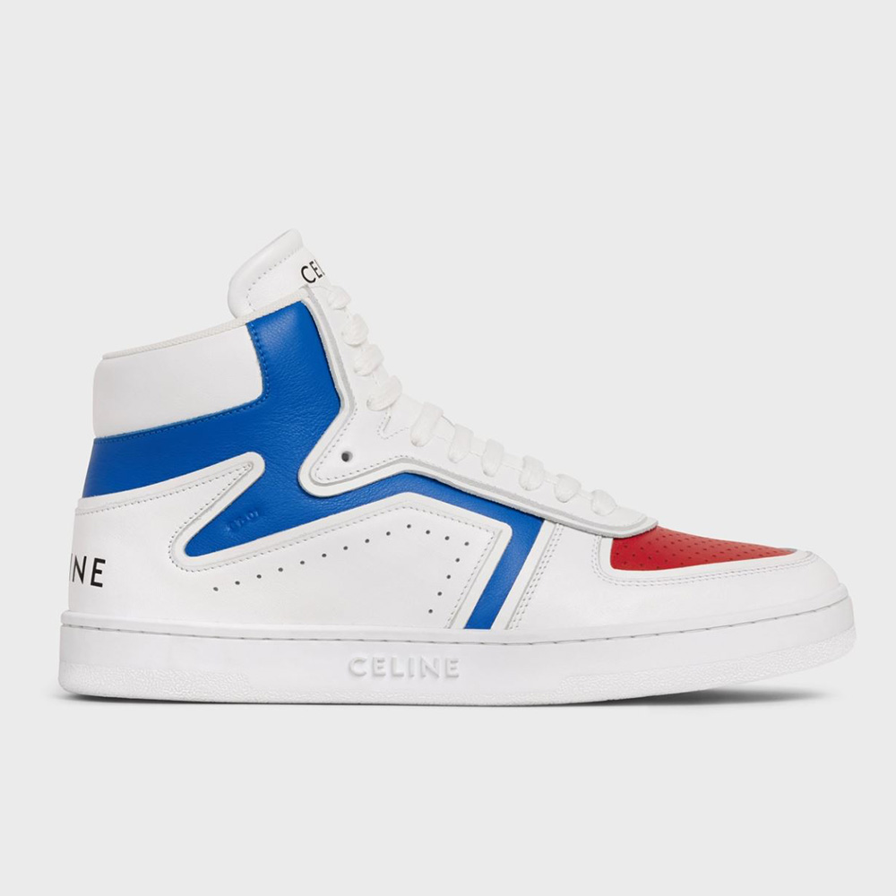 Side profile of Celine Women Z Trainer CT-01 High Top Sneaker in White calfskin