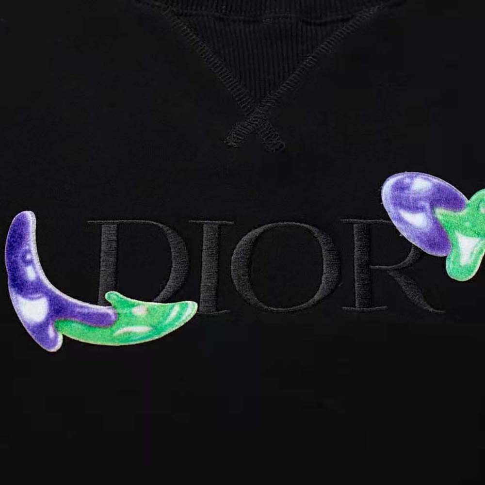 Dior Women Oversized Dior and Kenny Scharf Sweatshirt Black Cotton Fleece - image 8