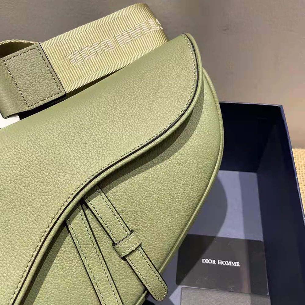 Dior Men Saddle Bag Khaki Grained Calfskin - image 7