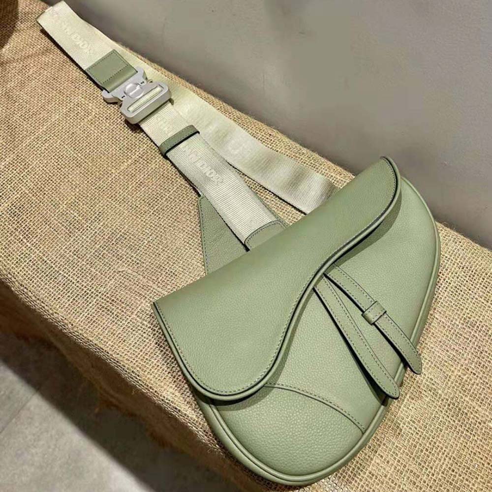 Dior Men Saddle Bag Khaki Grained Calfskin - image 4