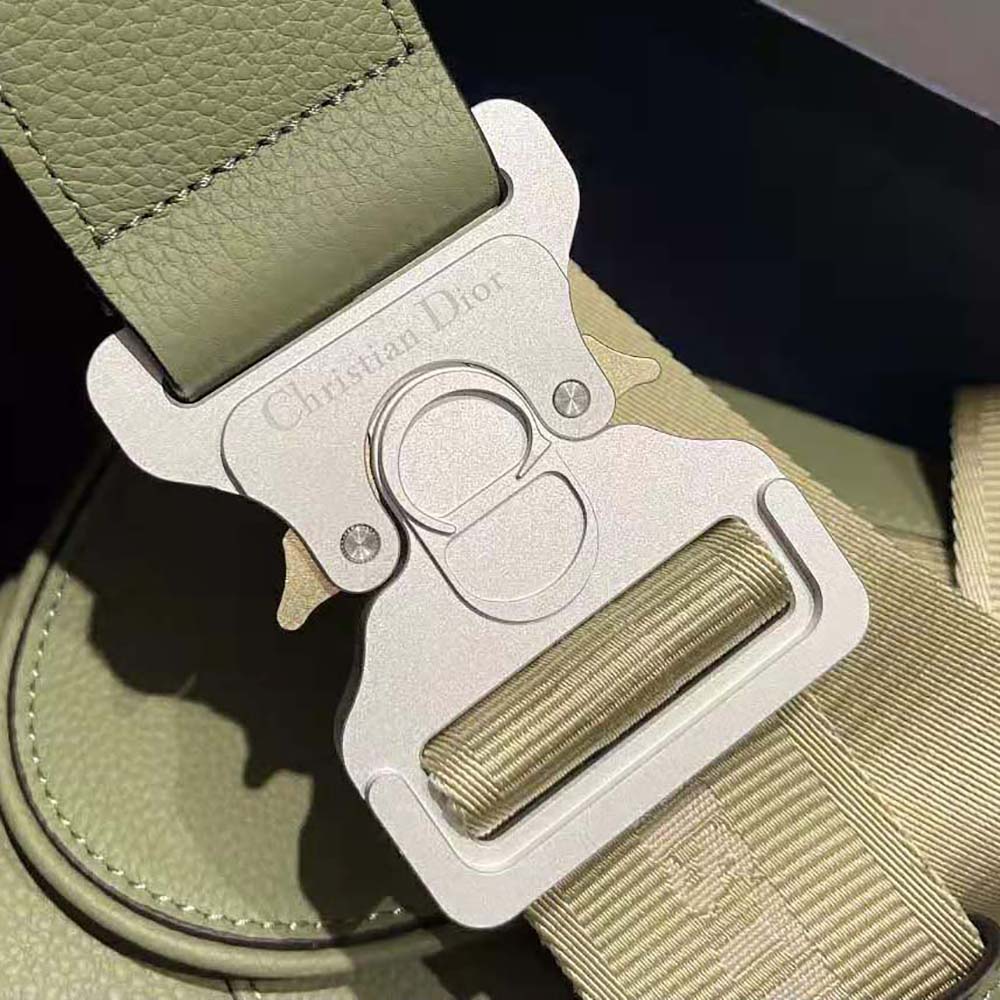 Dior Men Saddle Bag Khaki Grained Calfskin - image 8