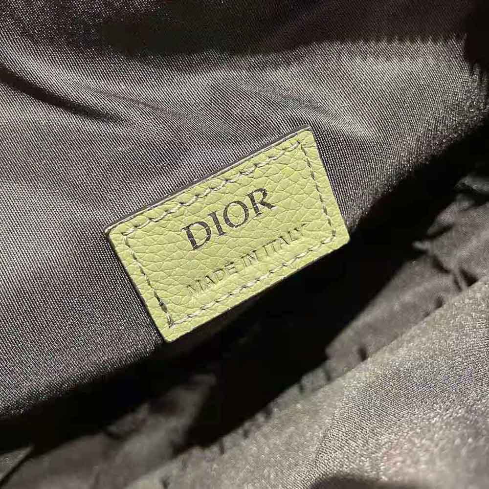 Dior Men Saddle Bag Khaki Grained Calfskin - image 9