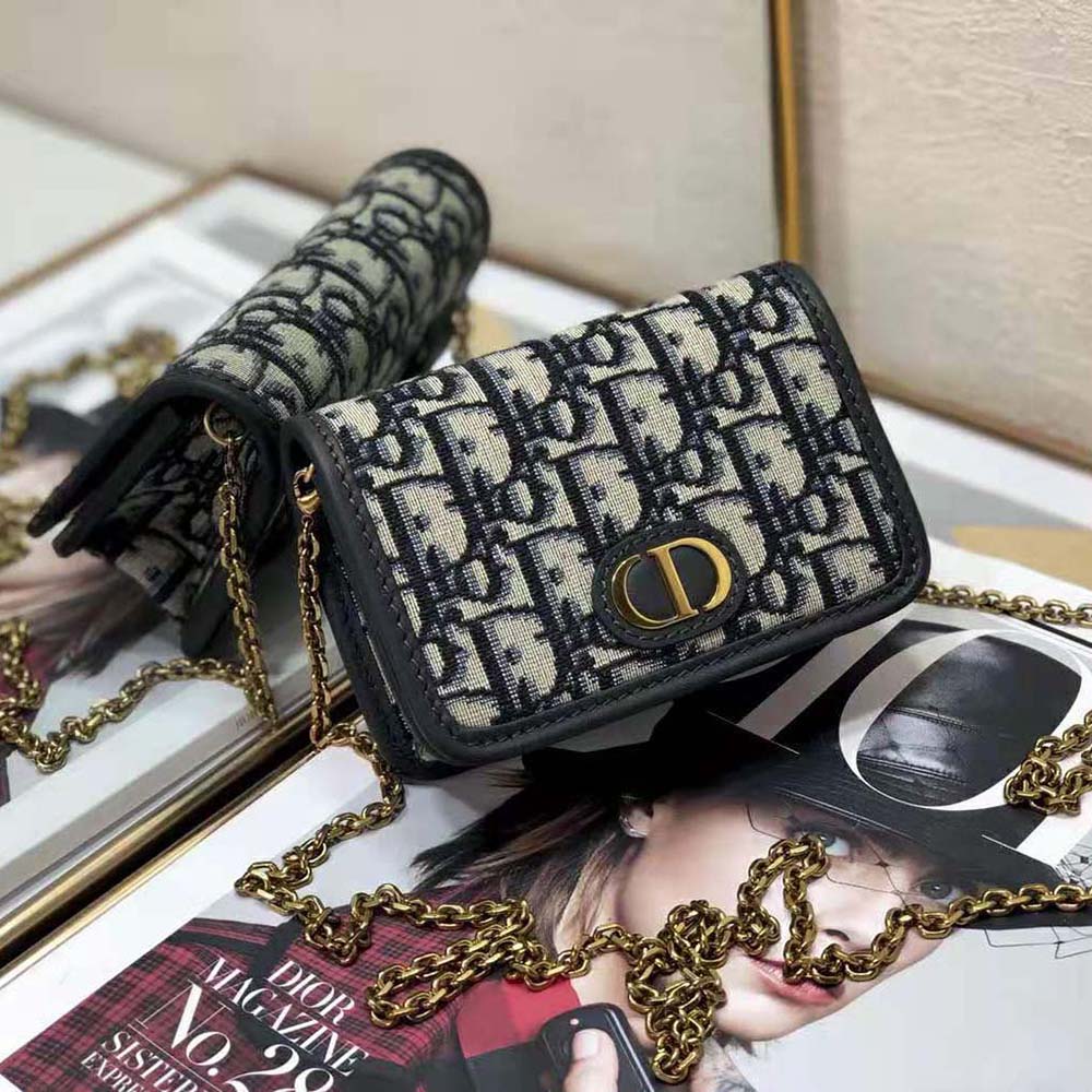 Dior Women 30 Montaigne nano pouch Blue Dior Oblique Jacquard - image 4
