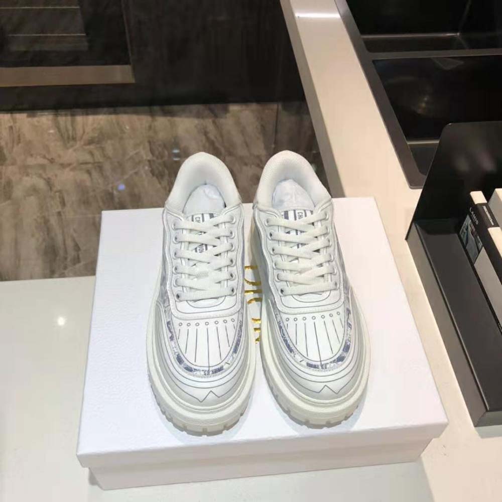 Overhead view highlighting lace-up closure on Dior Women Addict Sneaker