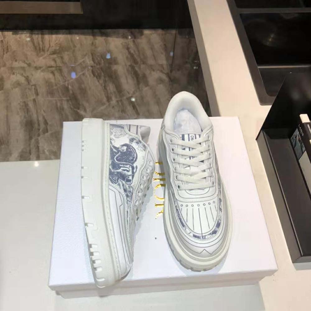 Dior Women Addict Sneaker French Blue Toile de Jouy Technical Fabric - image 6