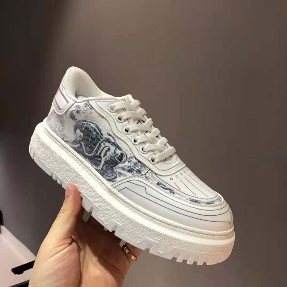 Dior Women Addict Sneaker French Blue Toile de Jouy Technical Fabric - image 7