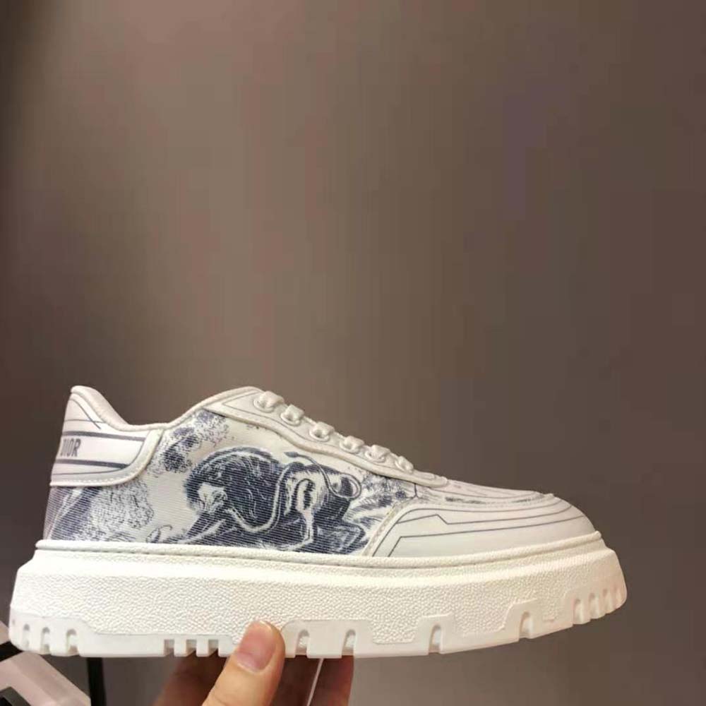 Dior Women Addict Sneaker French Blue Toile de Jouy Technical Fabric - image 8