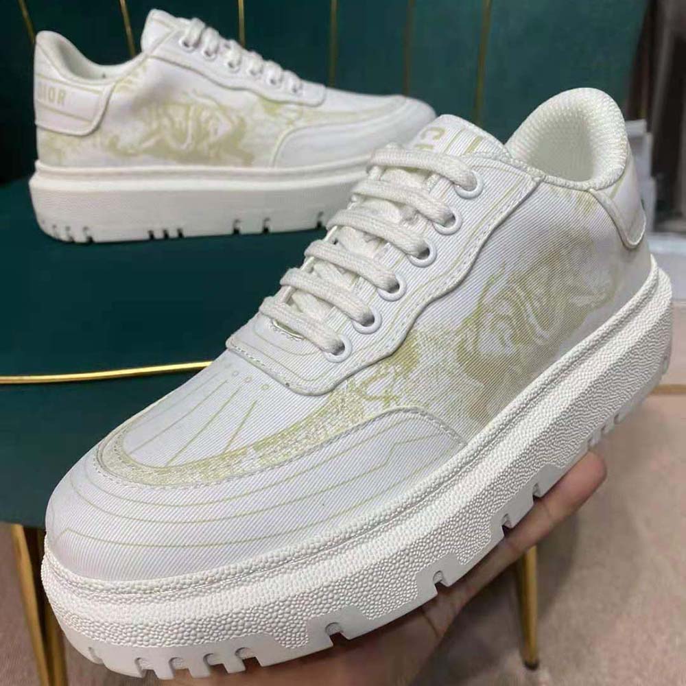 Dior Women Addict Sneaker Lime Toile de Jouy Technical Fabric - image 7