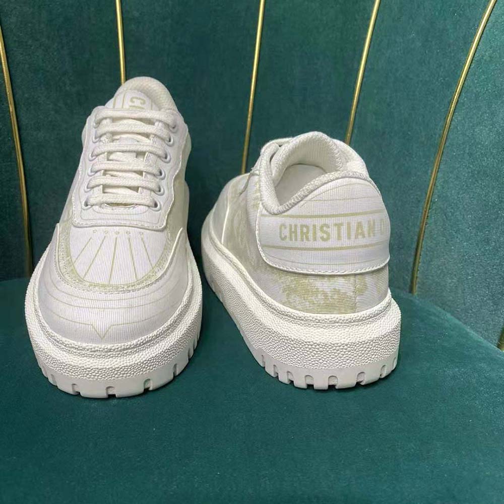 Dior Women Addict Sneaker Lime Toile de Jouy Technical Fabric - image 4