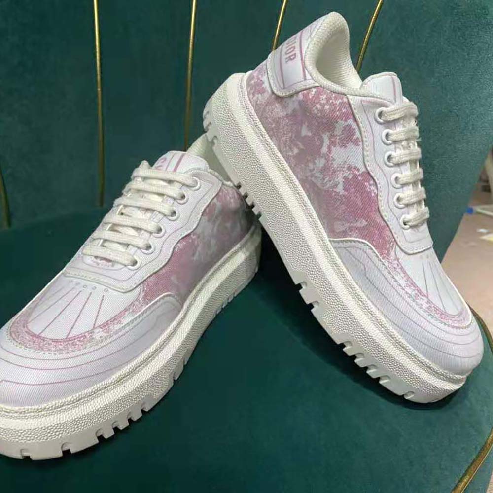 Dior Women Addict Sneaker Raspberry Toile de Jouy Technical Fabric - image 5