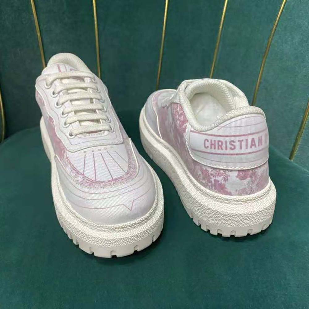 Dior Women Addict Sneaker Raspberry Toile de Jouy Technical Fabric - image 4